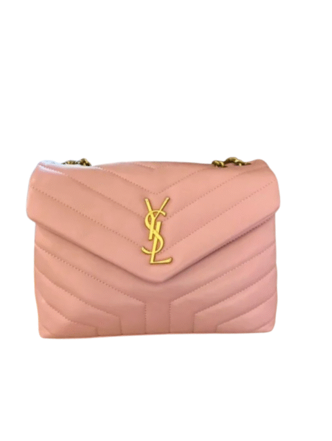 Small YSL Shoulder Bag in Quilted Leather Pink